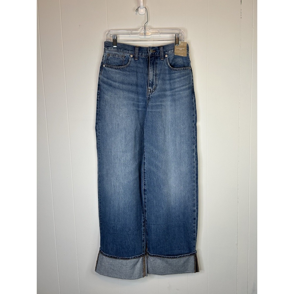 Madewell Superwide-Leg Jeans Blue Denim Wide Leg Pants Size 27 New With Tags 221